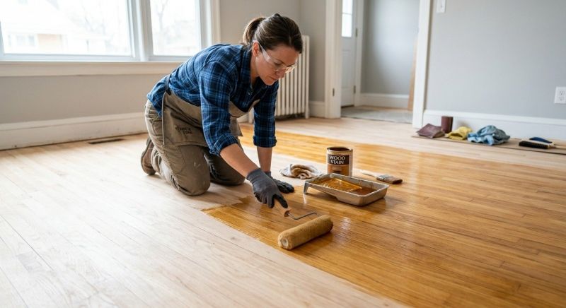 Maple Floor Staining in Kansas City, KS
