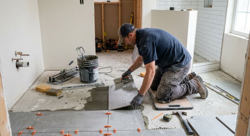 Restroom Floor Replacement in Fredericksburg, VA