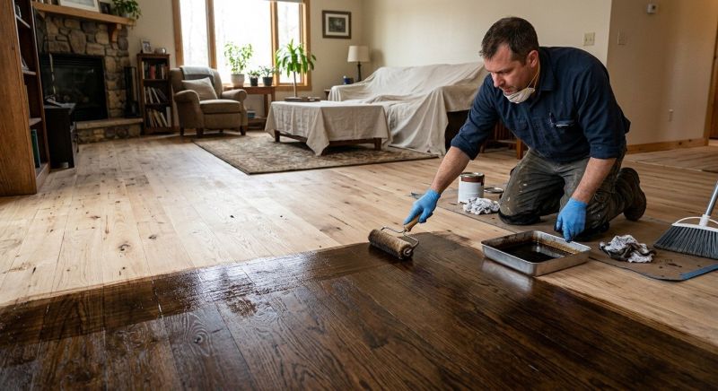 Walnut Floor Staining in Kansas City, KS