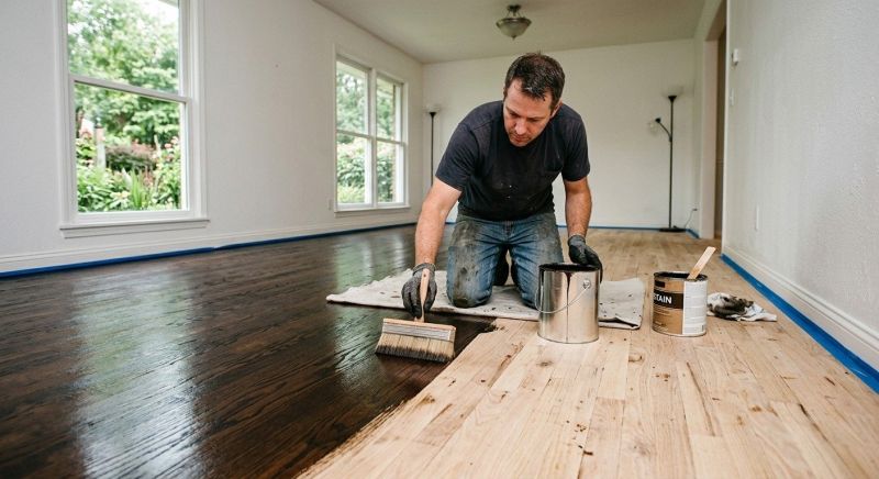 Walnut Floor Staining in Overland Park, KS